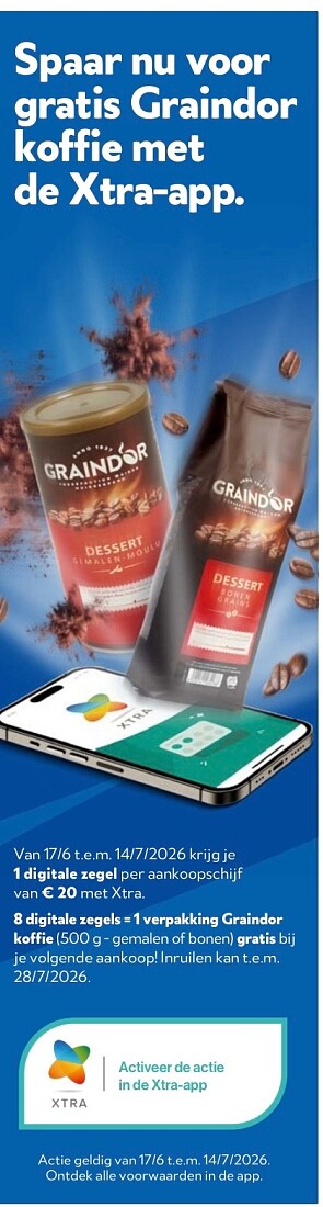 Gratis graindor koffie met de extra app