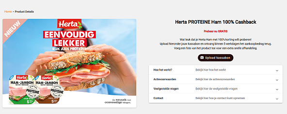 Herta PROTEINE Ham 100% Cashback