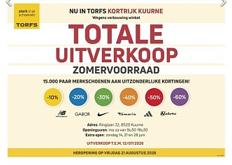 Uitverkoop bij verschillende Torfs winkels