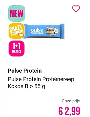 Pulse Protein Proteïnereep Kokos Bio 55 g