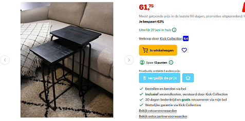 Twee bijzet tafels van Kick
