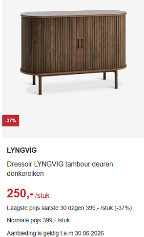 Stijlvolle dressoir met €149 korting bij Jysk