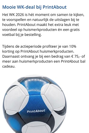 Actie PrintAbout huismerkproducten