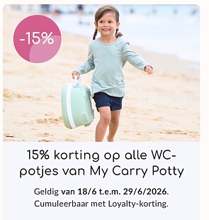 15% korting op alle WC-potjes van My Carry Potty