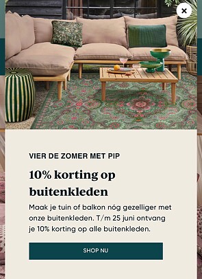 -10% op buitenkleden