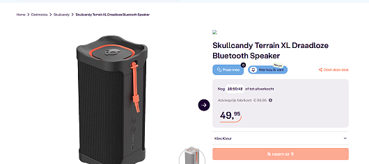 Muziek tijdens de zomerse BBQ? Draadloos luisterplezier met Skullcandy Terrain XL Draadloze Bluetooth Speaker