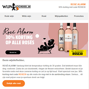 Wijnvoordeel: 30% korting op Rosés