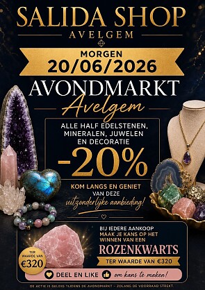 Halfedelstenen, mineralen, juwelen en decoratie -20%