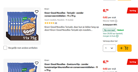 Knorr Good Noodles - 0,62 euro/stuk