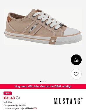 MUSTANG sneakers laag beige -37%