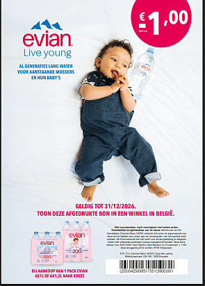 Frisse deal met Evian! 1 euro kortigç