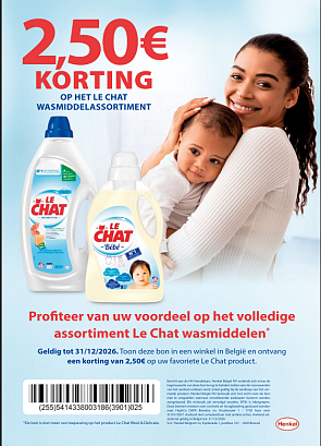 2,50€ op uw favoriete Le Chat Product