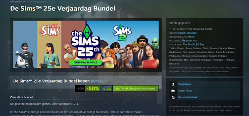De Sims™ 25e Verjaardag Bundel: 50% korting!