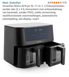 Prime Day: GreenPan Bistro Dual Zone Airfryer
