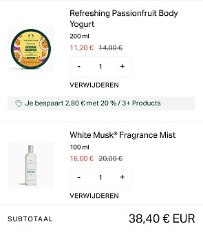 20% korting bij aankoop vanaf 3 producten