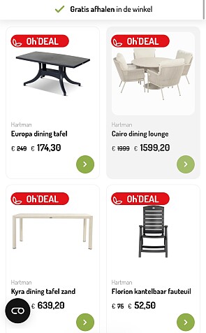 Tot -50% op tuinmeubelen