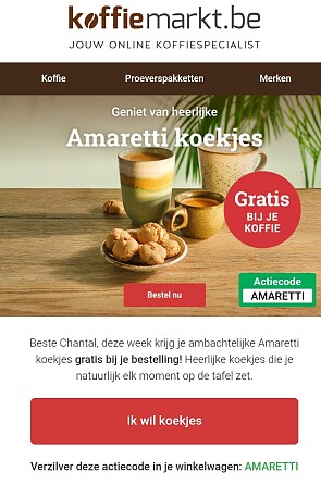 Gratis Amaretti koekjes gratis bij koffiemarkt