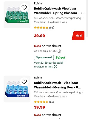 8x Robijn wasmiddel