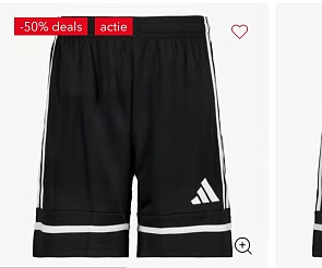 -50% Squadra 25 kinder sportshort zwart wit