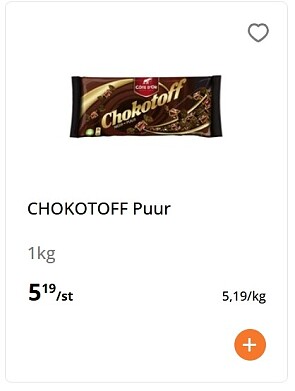 Chokotoff puur 1 kg goedkoper