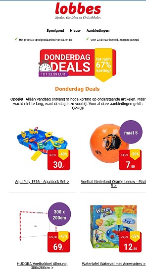 Donderdagdeal bij Lobbes: tot -67% op speelgoed