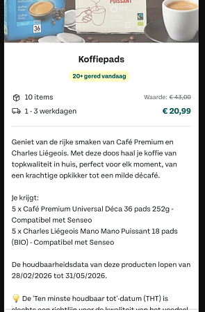 Koffiepads met Too goog to go! -51%