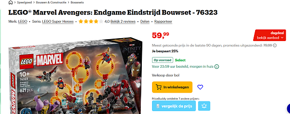 Enkel vandaag tot 20% korting op Lego bij Bol