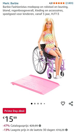 Prime Day: Barbie Fashionistas met rolstoel