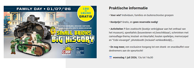 Woensdag 1 juli gratis familie dag bij het Legermuseum!