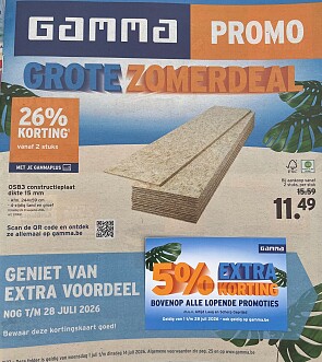 5% extra korting bovenop alle lopende promoties bij Gamma