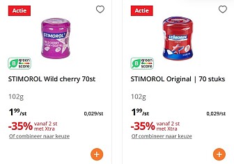 Stimorol 70 stuks in promo bij Colruyt