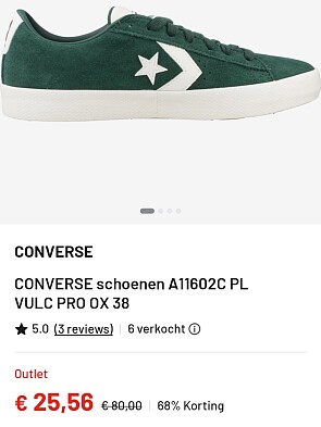 Converse sneakers vanaf 25,56€