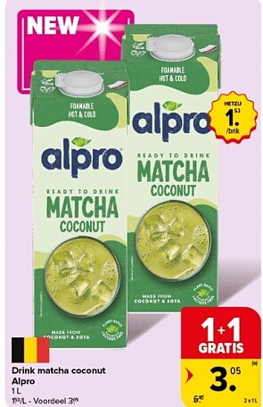 Alpro matcha coconut 1+1 in combi met bonuspunten coupon