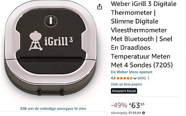Weber iGrill 3 digitale thermometer met Bluetooth