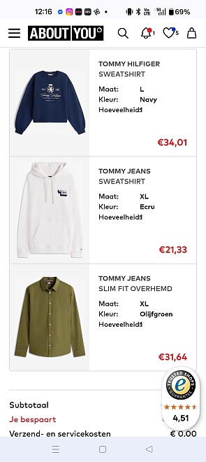 221€ bespaard bij About You