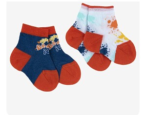 -80% CHICCO Sokken 2-pack 6-9 maanden donkeroranje