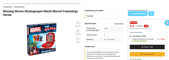Winning Moves Strategiespel Match Marvel - FR