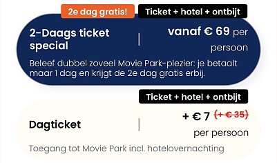 Actie Moviepark: 2e dag entree gratis
