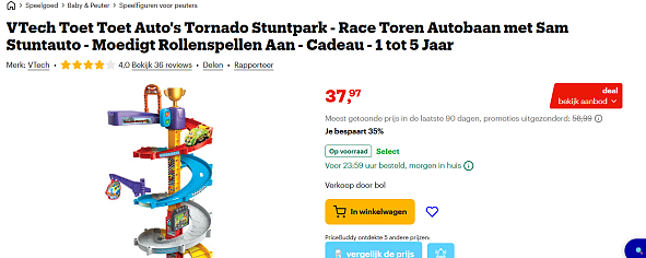 VTech Toet Toet Auto's Tornado Stuntpark - Race Toren Autobaan