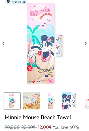 Tot-60% op Disney strandhanddoeken