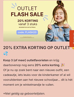 20% EXTRA KORTING OP OUTLET ☀️💦