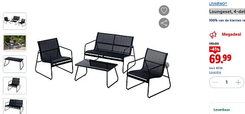 Megadeal! Livarno lounge set aan bijna de helft van de prijs!