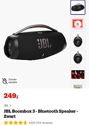 JBL Boombox 3 Draagbare Bluetooth Speaker