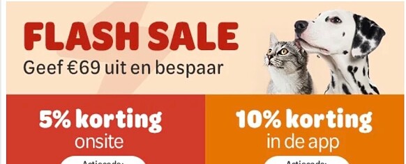 Zooplus 10% in app of 5% op website