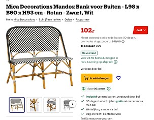 Mandox Bank voor Buiten -70%