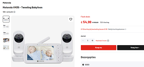 👶 Motorola VM35 Tweeling Babyfoon — 72% korting! 🔥
