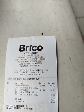 Brico 20% korting verjaardag