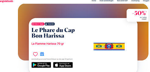 🌶️ 50% cashback op Le Phare du Cap Bon Harissa via Shopmium!