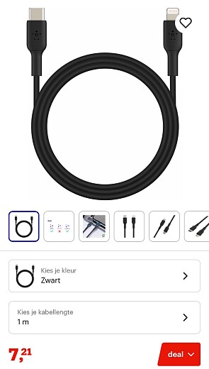 Belkin iPhone Lightning naar USB-C kabel