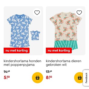 Kinder shortama's vanaf €5,50